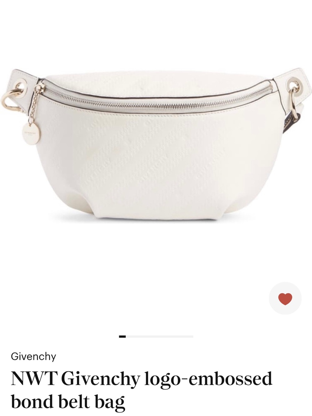 Givenchy White Logo-Embossed Crossbody Belt Bag